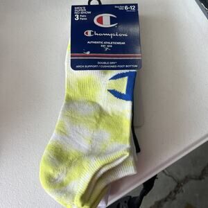 NEW - 3 Pairs - Champion, Super No Show Socks, Size 6-12, Assorted Colors